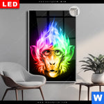 Leuchtbild Dia Bunter Feuer Affe Hochformat Produktvorschau mit dem Bild Bunter Feuer-Affe im Format Hochformat.