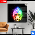 Leuchtbild Dia Bunter Feuer Affe Quadrat Produktvorschau mit dem Bild Bunter Feuer-Affe im Format Quadrat.
