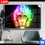 Leuchtbild Dia Bunter Feuer Affe Querformat Produktvorschau mit dem Bild Bunter Feuer-Affe im Format Querformat.