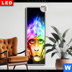 Leuchtbild Dia Bunter Feuer Affe Schmal Produktvorschau mit dem Bild Bunter Feuer-Affe im Format Schmal.