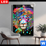 Leuchtbild Dia Bunter Loewe Schwarz Hochformat Produktvorschau mit dem Bild Bunter Löwe Schwarz im Format Hochformat.