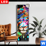 Leuchtbild Dia Bunter Loewe Schwarz Schmal Produktvorschau mit dem Bild Bunter Löwe Schwarz im Format Schmal.