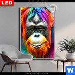 Leuchtbild Dia Bunter Orang Utan Hochformat Produktvorschau mit dem Bild Bunter Orang-Utan im Format Hochformat.
