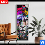 Leuchtbild Dia Bunter Tiger Schwarz Schmal Produktvorschau mit dem Bild Bunter Tiger Schwarz im Format Schmal.