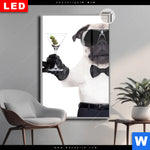 Leuchtbild Dia Cooler Mops Mit Martini Hochformat Produktvorschau mit dem Bild Cooler Mops mit Martini im Format Hochformat.