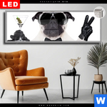 Leuchtbild Dia Cooler Mops Mit Martini Panorama Produktvorschau mit dem Bild Cooler Mops mit Martini im Format Panorama.