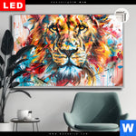 Leuchtbild Dia Der Loewe Urban Style Querformat Produktvorschau mit dem Bild Der Löwe - Urban Style im Format Querformat.