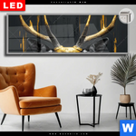 Leuchtbild Dia Edler Hirsch In Fokus Panorama Produktvorschau mit dem Bild Edler Hirsch in Fokus im Format Panorama.