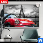Leuchtbild Dia Eiffelturm Rotes Auto Querformat Produktvorschau mit dem Bild Eiffelturm & Rotes Auto im Format Querformat.
