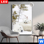 Leuchtbild Dia Eisbaerenfamilie In Winterlicher Landschaft Hochformat Produktvorschau mit dem Bild Eisbärenfamilie in winterlicher Landschaft im Format Hochformat.