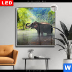 Leuchtbild Dia Elefant Im Wasser Quadrat Produktvorschau mit dem Bild Elefant im Wasser im Format Quadrat.