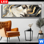 Leuchtbild Dia Elegantes Gold Schwarzes Portraet Panorama Produktvorschau mit dem Bild Elegantes gold-schwarzes Porträt im Format Panorama.