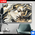 Leuchtbild Dia Elegantes Gold Schwarzes Portraet Querformat Produktvorschau mit dem Bild Elegantes gold-schwarzes Porträt im Format Querformat.