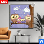 Leuchtbild Dia Eulenfamilie Quadrat Produktvorschau mit dem Bild Eulenfamilie im Format Quadrat.