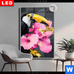 Leuchtbild Dia Exotischer Tukan Mit Blueten Hochformat Produktvorschau mit dem Bild Exotischer Tukan mit Blüten im Format Hochformat.