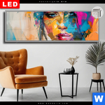 Leuchtbild Dia Farbexplosion Portraet Lola Panorama Produktvorschau mit dem Bild Farbexplosion - Porträt Lola im Format Panorama.