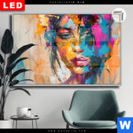 Leuchtbild Dia Farbexplosion Portraet Lola Querformat Produktvorschau mit dem Bild Farbexplosion - Porträt Lola im Format Querformat.