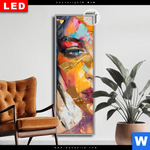 Leuchtbild Dia Farbexplosion Portraet Lola Schmal Produktvorschau mit dem Bild Farbexplosion - Porträt Lola im Format Schmal.