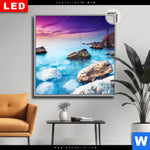 Leuchtbild Dia Felsen Im Meer Quadrat Produktvorschau mit dem Bild Felsen im Meer im Format Quadrat.