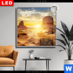 Leuchtbild Dia Felsen In Wueste Quadrat Produktvorschau mit dem Bild Felsen in Wüste im Format Quadrat.