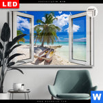 Leuchtbild Dia Fensterblick Suedsee Boote Querformat Produktvorschau mit dem Bild Fensterblick Südsee Boote im Format Querformat.