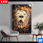 Leuchtbild Dia Feuer Loewe Hochformat Produktvorschau mit dem Bild Feuer Löwe im Format Hochformat.