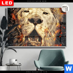 Leuchtbild Dia Feuer Loewe Querformat Produktvorschau mit dem Bild Feuer Löwe im Format Querformat.
