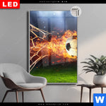 Leuchtbild Dia Feuriger Fussball Hochformat Produktvorschau mit dem Bild Feuriger Fussball im Format Hochformat.