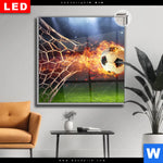 Leuchtbild Dia Feuriger Fussball Quadrat Produktvorschau mit dem Bild Feuriger Fussball im Format Quadrat.