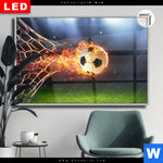 Leuchtbild Dia Feuriger Fussball Querformat Produktvorschau mit dem Bild Feuriger Fussball im Format Querformat.