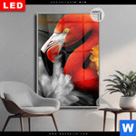 Leuchtbild Dia Flamingo Blueten Hochformat Produktvorschau mit dem Bild Flamingo & Blüten im Format Hochformat.