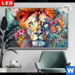 Leuchtbild Dia Floraler Loewe Querformat Produktvorschau mit dem Bild Floraler Löwe im Format Querformat.