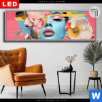 Leuchtbild Dia Florales Frauenportraet Erika Panorama Produktvorschau mit dem Bild Florales Frauenporträt - Erika im Format Panorama.