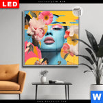 Leuchtbild Dia Florales Frauenportraet Erika Quadrat Produktvorschau mit dem Bild Florales Frauenporträt - Erika im Format Quadrat.