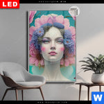 Leuchtbild Dia Florales Frauenportraet Miona Hochformat Produktvorschau mit dem Bild Florales Frauenporträt - Miona im Format Hochformat.