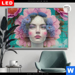 Leuchtbild Dia Florales Frauenportraet Miona Querformat Produktvorschau mit dem Bild Florales Frauenporträt - Miona im Format Querformat.