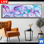Leuchtbild Dia Fluid Art Bubbless Aquamarin Panorama Produktvorschau mit dem Bild Fluid Art - Bubbless Aquamarin im Format Panorama.