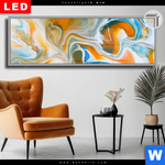 Leuchtbild Dia Fluid Art Lagune Panorama Produktvorschau mit dem Bild Fluid Art Lagune im Format Panorama.