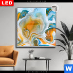 Leuchtbild Dia Fluid Art Lagune Quadrat Produktvorschau mit dem Bild Fluid Art Lagune im Format Quadrat.