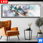 Leuchtbild Dia Fluid Art Lila Tuerkis Panorama Produktvorschau mit dem Bild Fluid Art Lila & Türkis im Format Panorama.