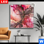 Leuchtbild Dia Fluid Art Rot Braun Quadrat Produktvorschau mit dem Bild Fluid Art Rot & Braun im Format Quadrat.