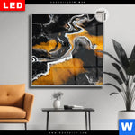 Leuchtbild Dia Fluid Art Schwarzes Meer Quadrat Produktvorschau mit dem Bild Fluid Art Schwarzes Meer im Format Quadrat.