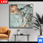 Leuchtbild Dia Fluid Art Tuerkis Quadrat Produktvorschau mit dem Bild Fluid Art Türkis im Format Quadrat.