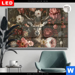 Leuchtbild Dia Friedlicher Hirsch Und Blueten Querformat Produktvorschau mit dem Bild Friedlicher Hirsch und Blüten im Format Querformat.