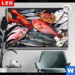 Leuchtbild Dia Frischer Fisch Und Meeresfruechte Querformat Produktvorschau mit dem Bild Frischer Fisch und Meeresfrüchte im Format Querformat.