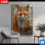 Leuchtbild Dia Fuchs Grunge Stil Hochformat Produktvorschau mit dem Bild Fuchs - Grunge Stil im Format Hochformat.