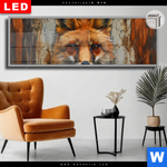 Leuchtbild Dia Fuchs Grunge Stil Panorama Produktvorschau mit dem Bild Fuchs - Grunge Stil im Format Panorama.