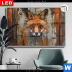 Leuchtbild Dia Fuchs Grunge Stil Querformat Produktvorschau mit dem Bild Fuchs - Grunge Stil im Format Querformat.