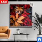 Leuchtbild Dia Fuchs Im Herbstlaub Quadrat Produktvorschau mit dem Bild Fuchs im Herbstlaub im Format Quadrat.