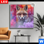 Leuchtbild Dia Fuchs In Farbnebel Quadrat Produktvorschau mit dem Bild Fuchs in Farbnebel im Format Quadrat.